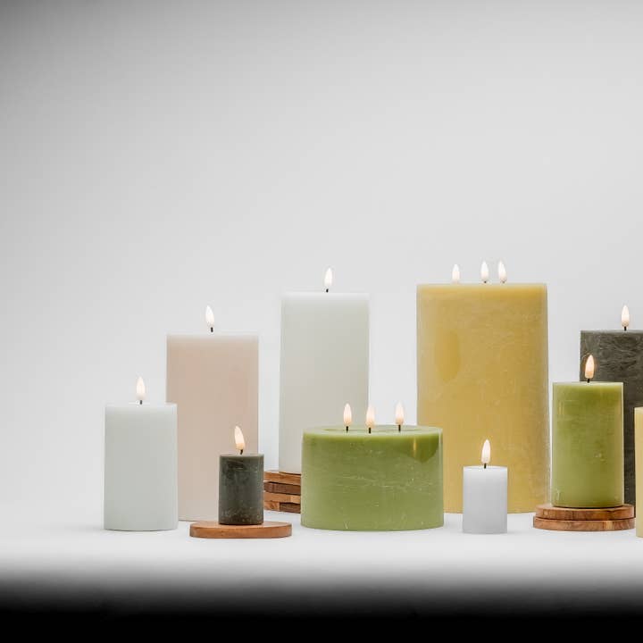 Large White Flameless Pillar Candle for wholesale on Faire4