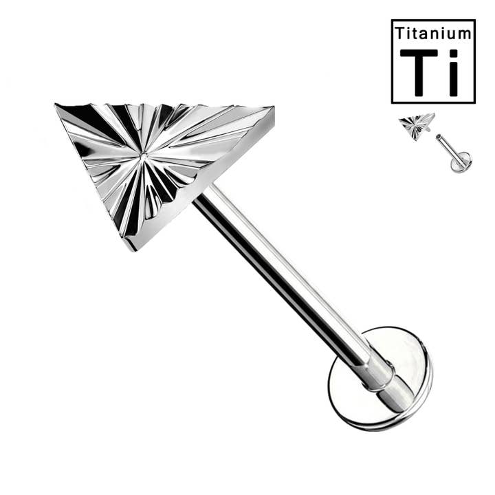 Triangular Titanium Piercing with Radial Pattern PWC-044 for wholesale by Awaken