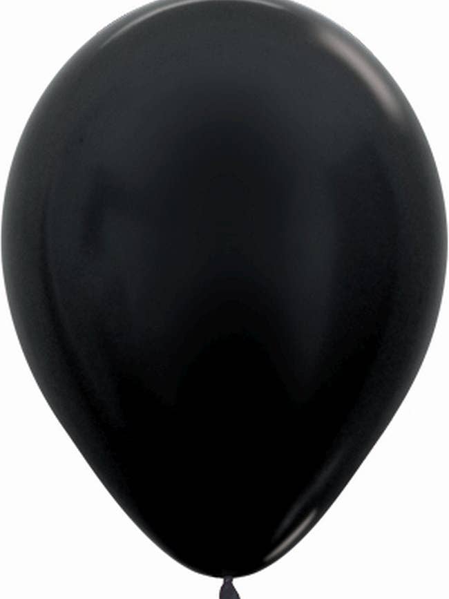 Pack of 50 latex black metal R12 HQ balloons for wholesale by Mis Globos