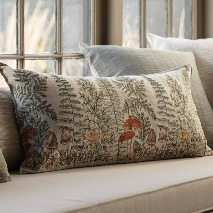 Coral & Tusk - Wholesale Lumbar Pillow - Mushrooms and Ferns Lumbar Pillow5