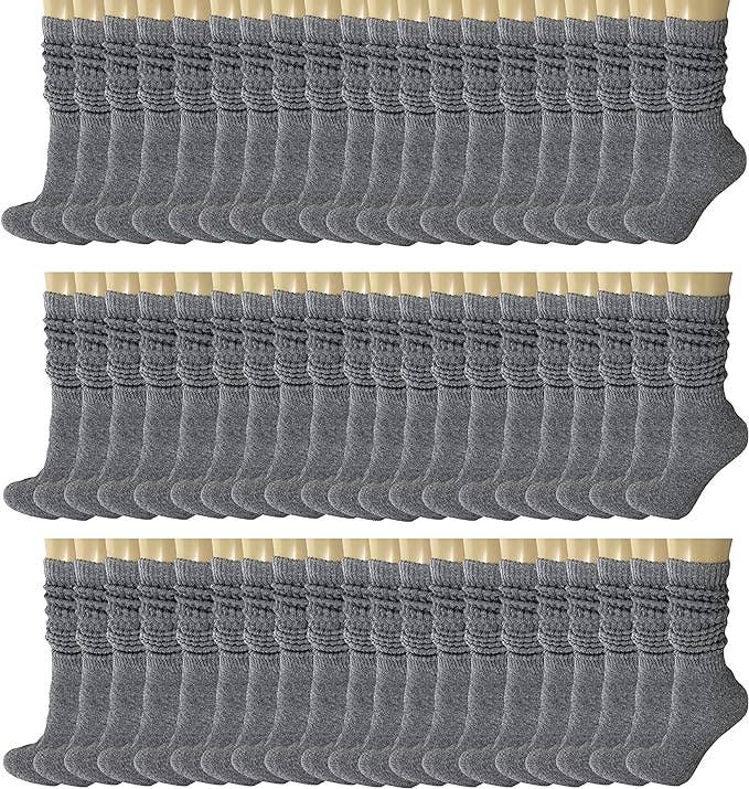 Mars Outlet Store LLC - Wholesale Socks - Women's - 120 Pairs Extra Long Heavy Slouch Cotton Socks, Size 5-1028