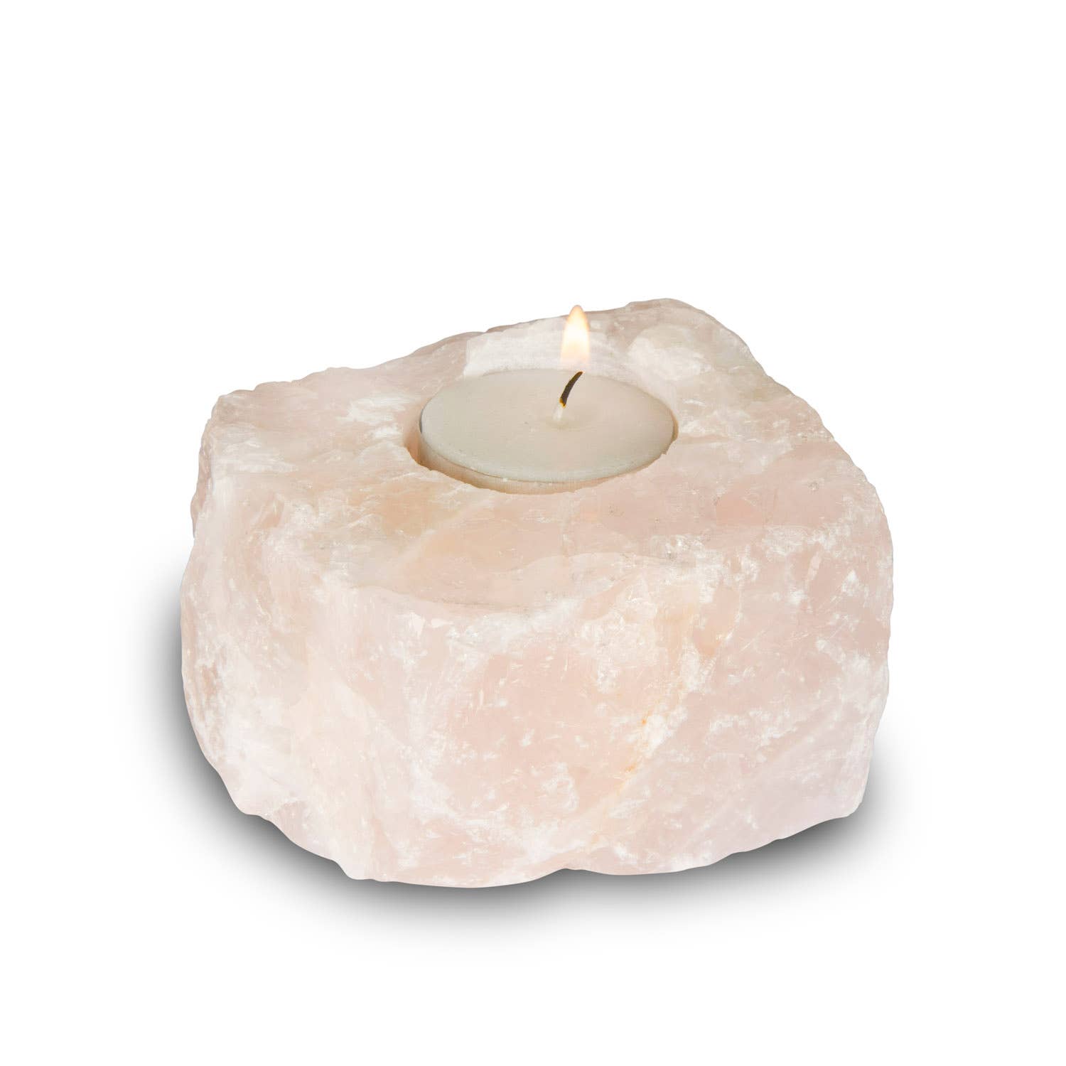 British Fossils - Vente Bougeoirs - Porte-bougie en quartz rose2