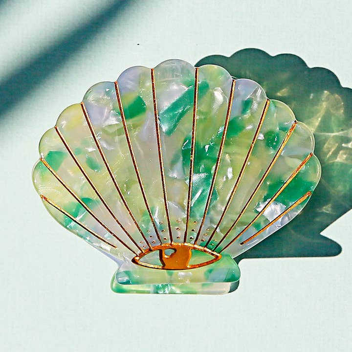 Green Mix Shell Clip for wholesale by Kingston Jewellery