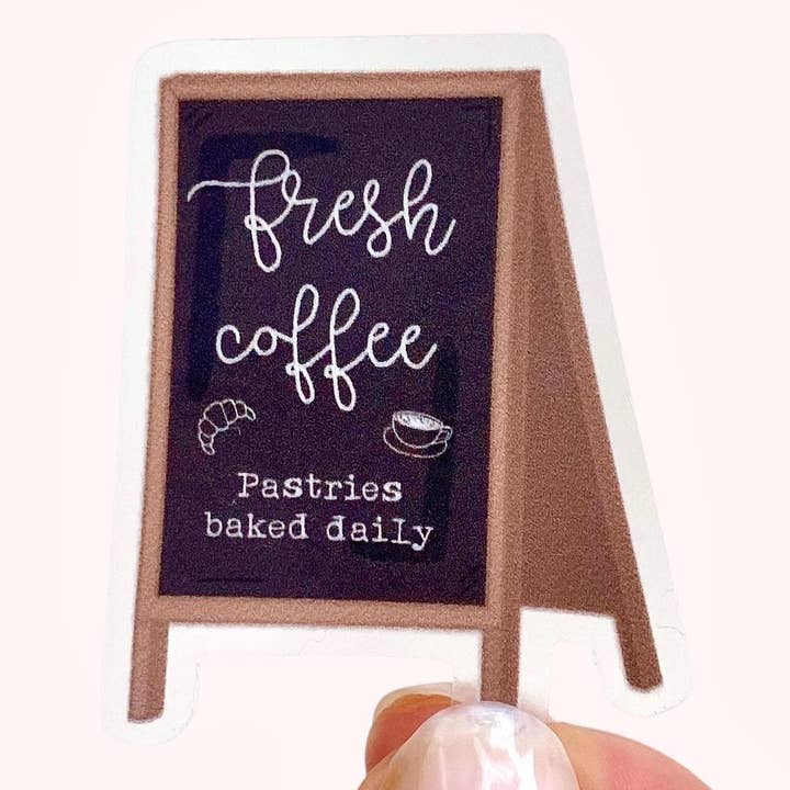 Coffee Shop Blackboard Sign Sticker - Durable Clear Vinyl for wholesale by Ditsy & Stitch