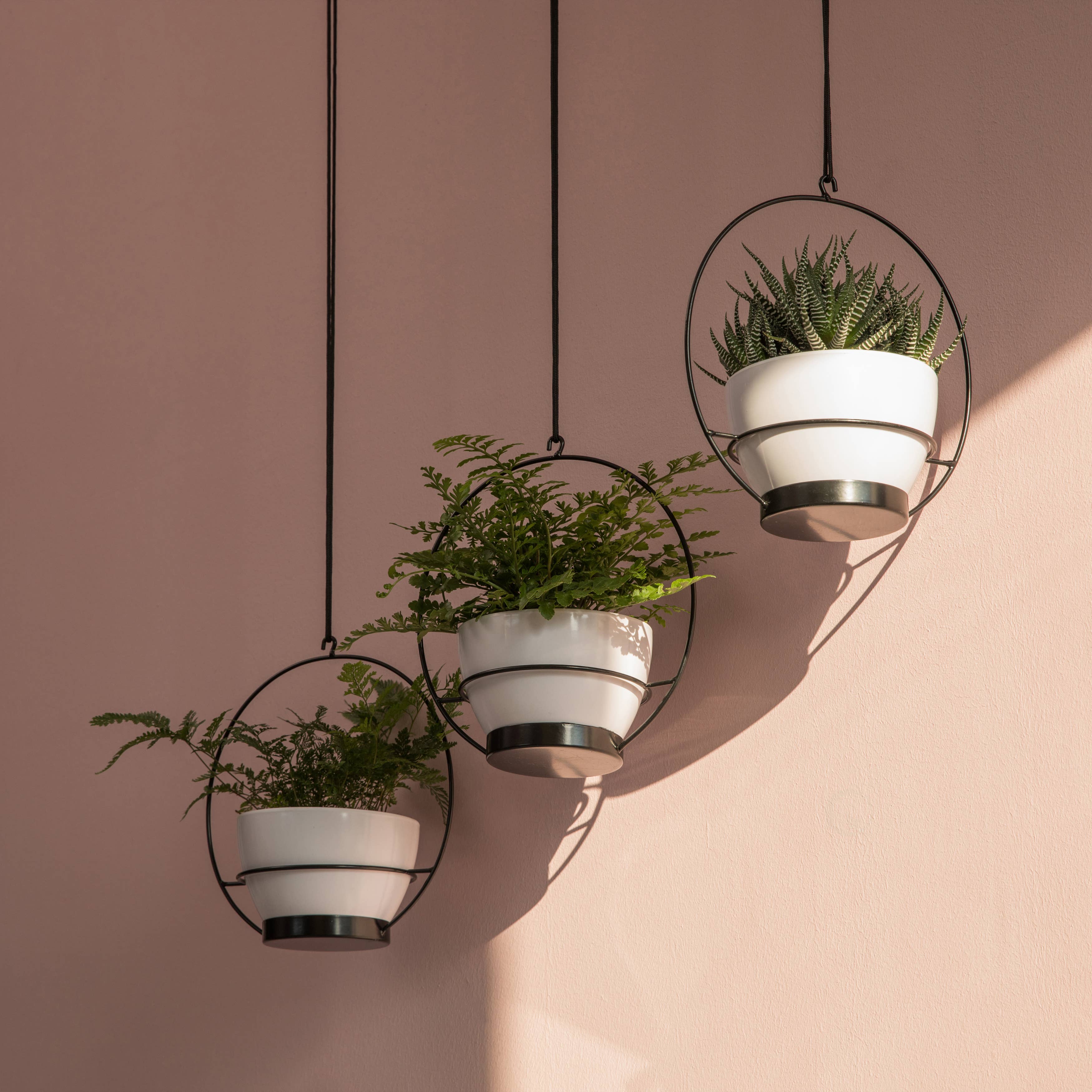 Quickway Imports - Vente Jardinière suspendue - Jardinière suspendue décorative en métal avec pots d'arbre pour fleurs9