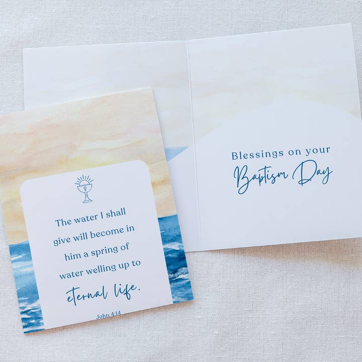 Carte de félicitations pour un baptême chrétien pour la vente par Darling Rosary