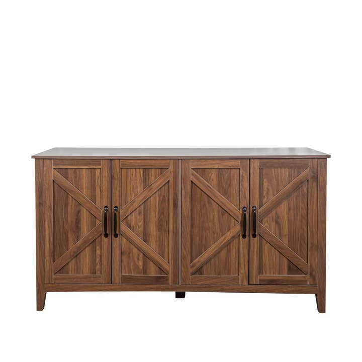 39F Inc. - Wholesale Cabinet - Walnut 4-Door Sideboard with 4 Shelves Freestanding Cabinet6