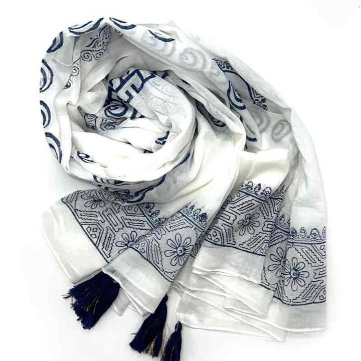 LINETA - Wholesale Scarf - Women's - C1 Indian cotton scarves10