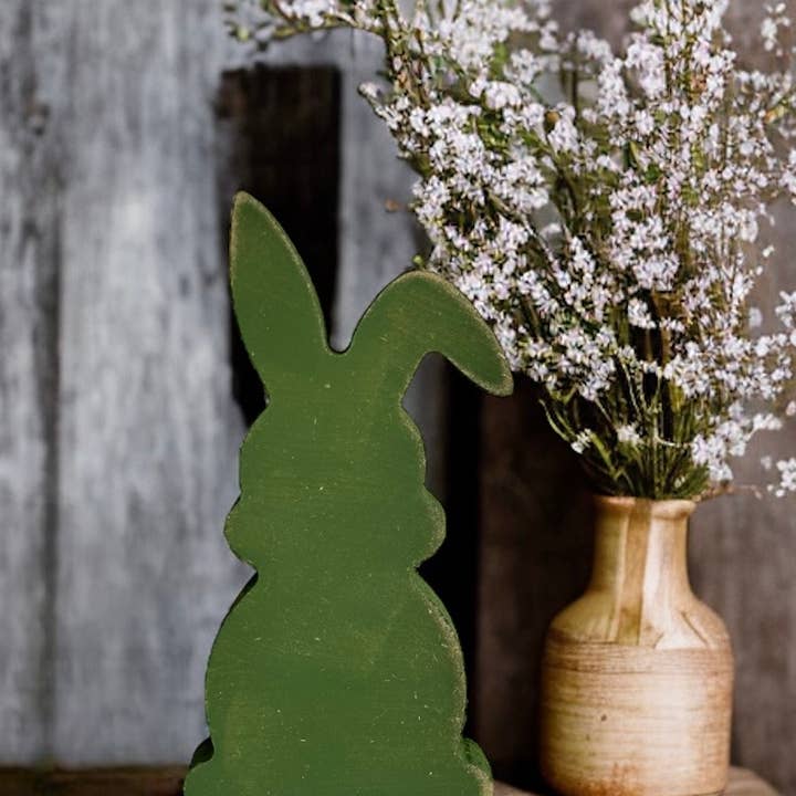 Inkwood Crafters - Wholesale Decorative Tabletop Object - Primitive/Rustic Wood Easter/Spring Bunny - Style Three5