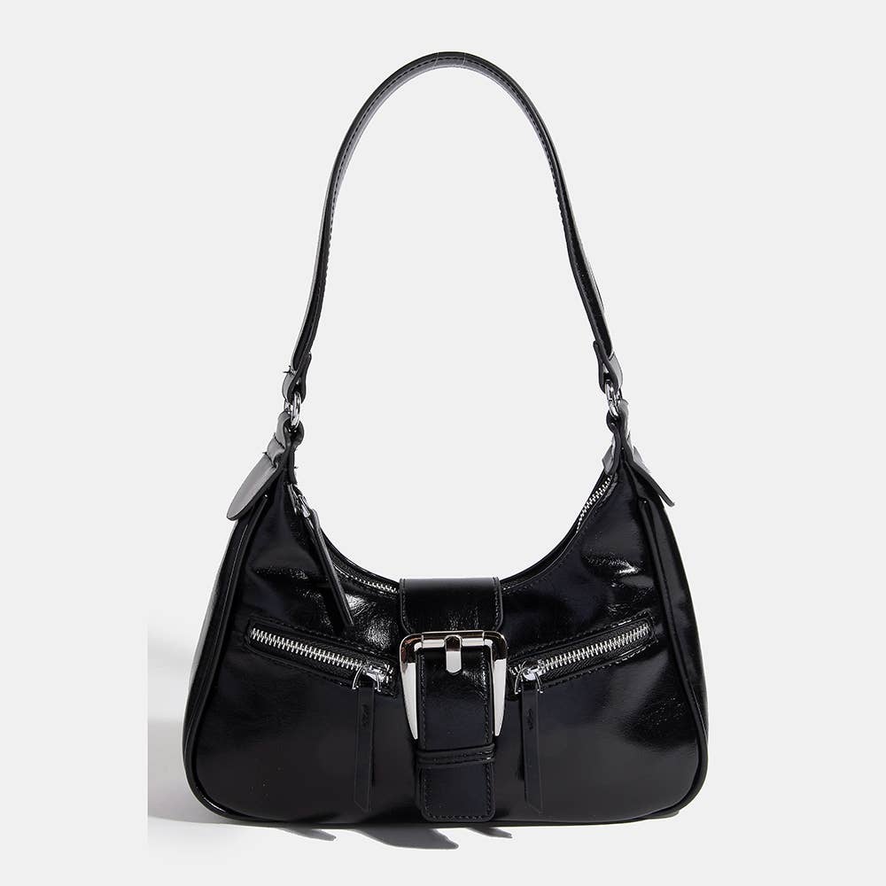 Collections by Fame Accessories - Wholesale Crossbody Bag - Women's - Large Buckle Triple Zipper Hand Bag1