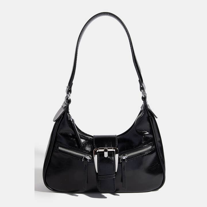 Collections by Fame Accessories - Wholesale Crossbody Bag - Women's - Large Buckle Triple Zipper Hand Bag1