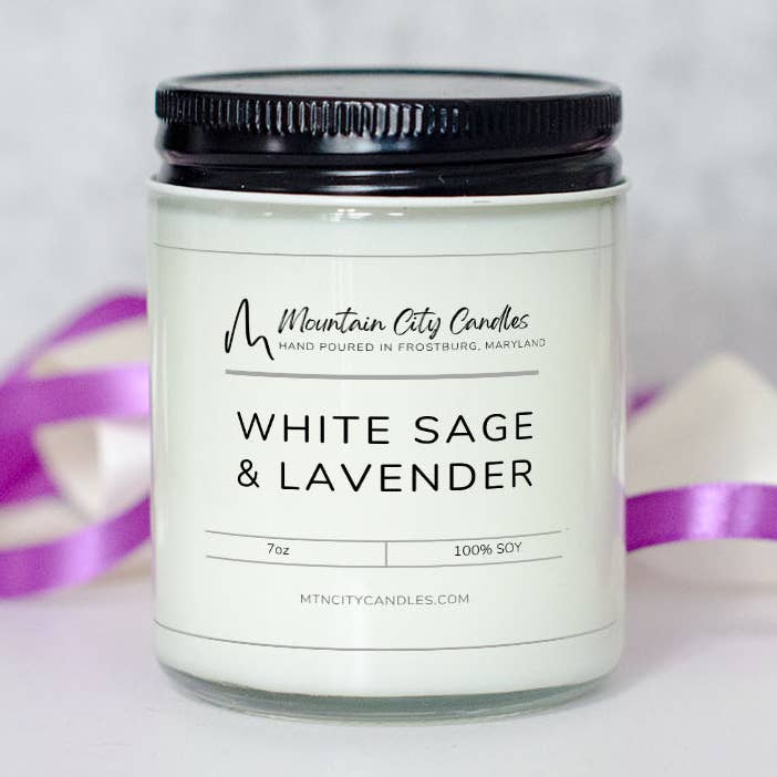 Velas y derretidas de cera de soja con aroma a salvia blanca y lavanda para venta al por mayor de Mountain City Candles