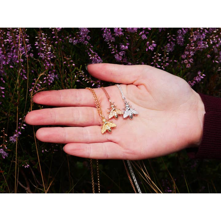 In The Heather – wholesale Pendant/charm necklace – Scottish honey bee necklace in sterling silver15