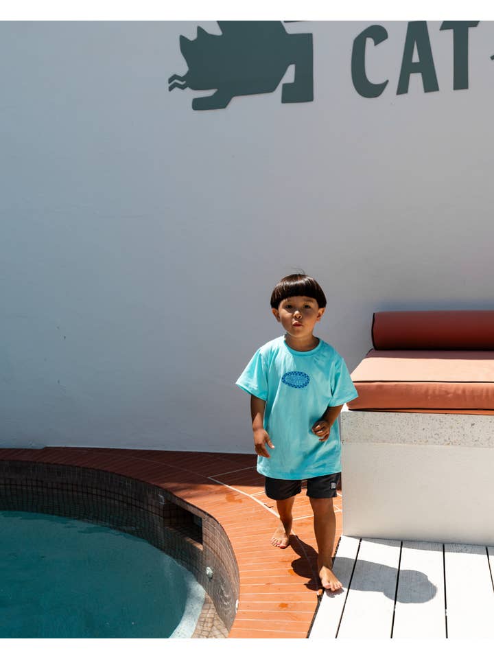 SAND N SALT KIDS - Wholesale Screen Printed T-Shirt - Kids - Salty Kids Surf Club Tee (Aqua Blue)4