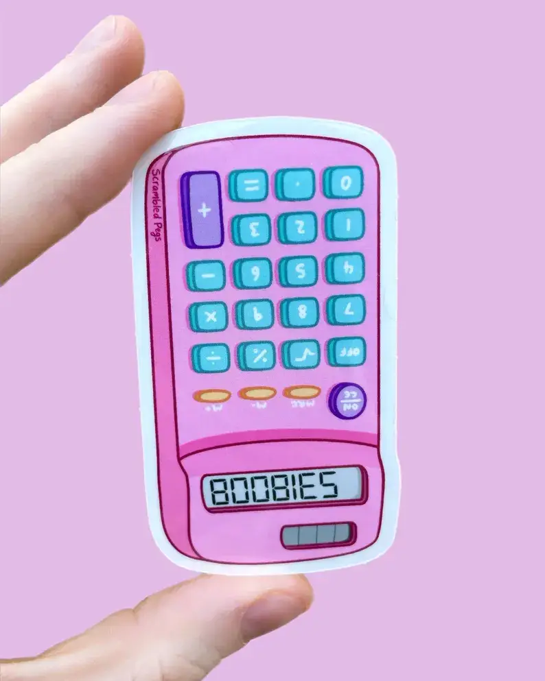 Scrambled Pegs - Wholesale Sticker - Boobies Calculator Waterproof Sticker Pastels Kawaii Gift0