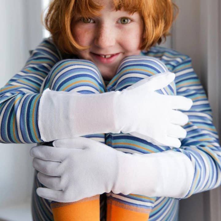 Eczema Gloves Child 2 pairs - White for wholesale by Cotton Comfort