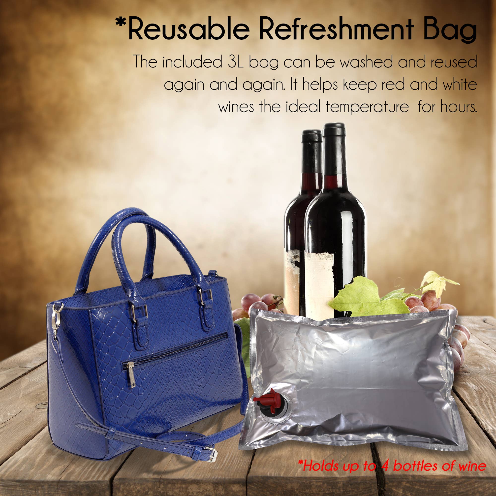 Primeware Inc. - Wholesale Wine Tote - Drink Purse | Wine Purse Burmese Design4