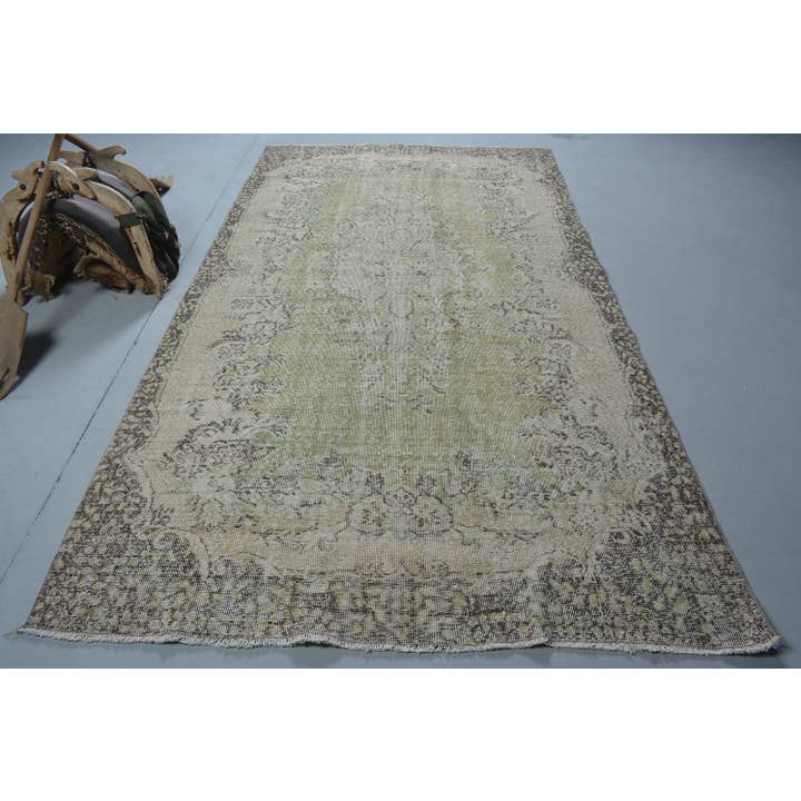Vintage Handmade Green Wool Rug for wholesale by The Loom Wholesale