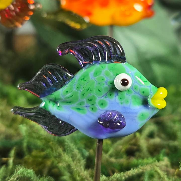Fish Plant Pals, House plant and Fairy Garden Decor for wholesale by Sunshine Glass Gifts