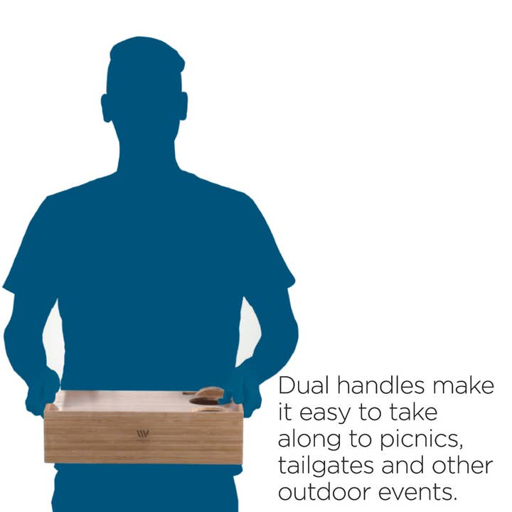 MobileVision - Wholesale Serving Tray - Bamboo Wine & Cheese Serving Tray with Drawer2