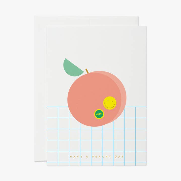 peachy – funny greeting card, friendship, summer for wholesale by thie studios
