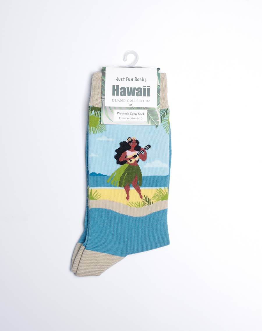 Just Fun Socks - Vente Chaussettes – femme - Chaussettes Hawaiian Girl Crew pour femmes5