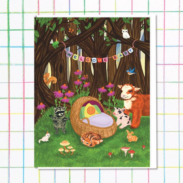 Cartão Welcome Baby por atacado de Middle Sister Card Co.