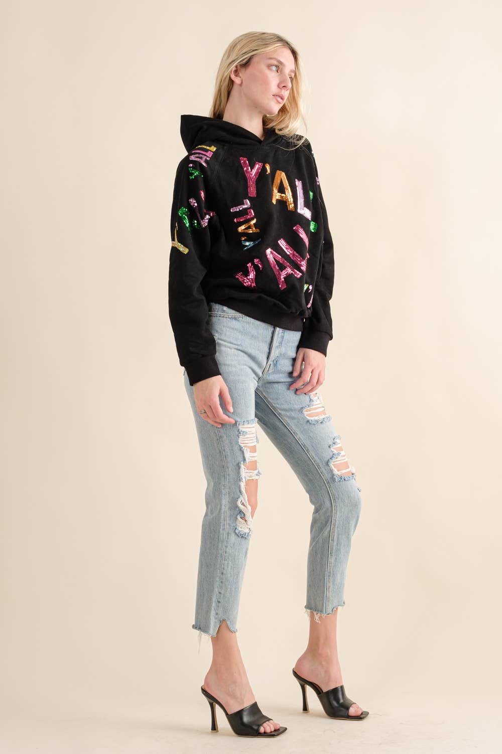 Blue B - Wholesale Hoodie - Women's - 32576J - French Terry Sequin Embroidery Hoodie10