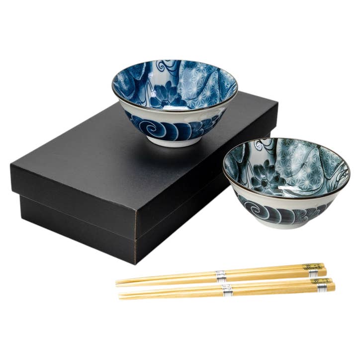 2 Piece Tayo 5"D Bowl Gift Set Koi Fish JP (1/16) for wholesale by Urban Tokyo