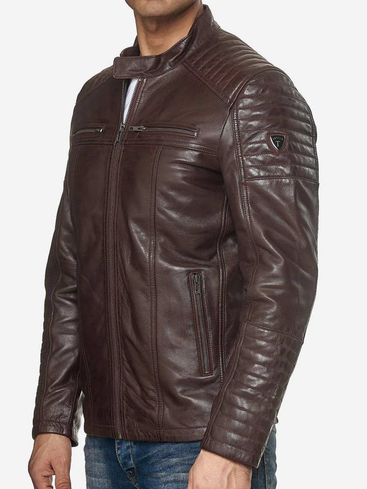 Tazzio - Wholesale Leather Jacket - Men's - Tazzio 19709 Men's Genuine Leather Biker Jacket