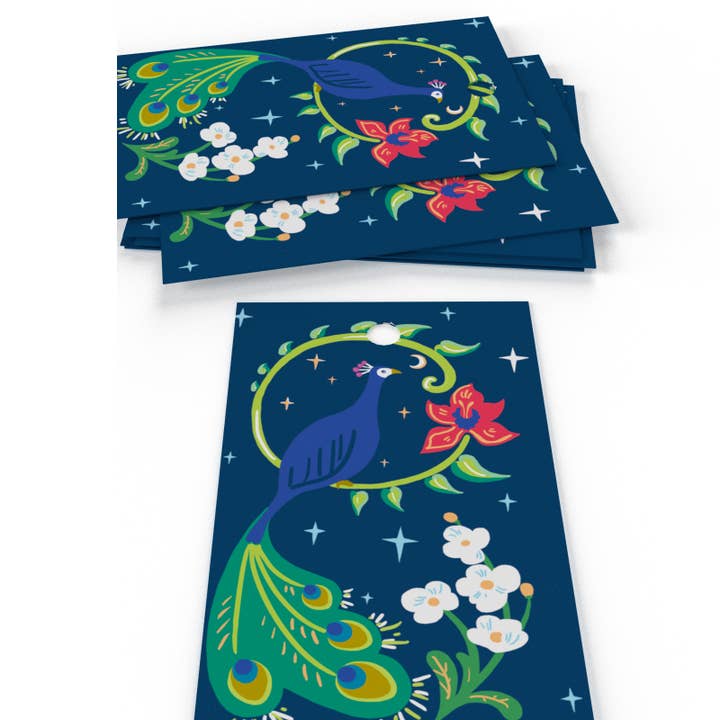 Re-wrapped - Wholesale Flat Wrap - Purple Peacocks Wrapping Paper • ECO Friendly • UK Made