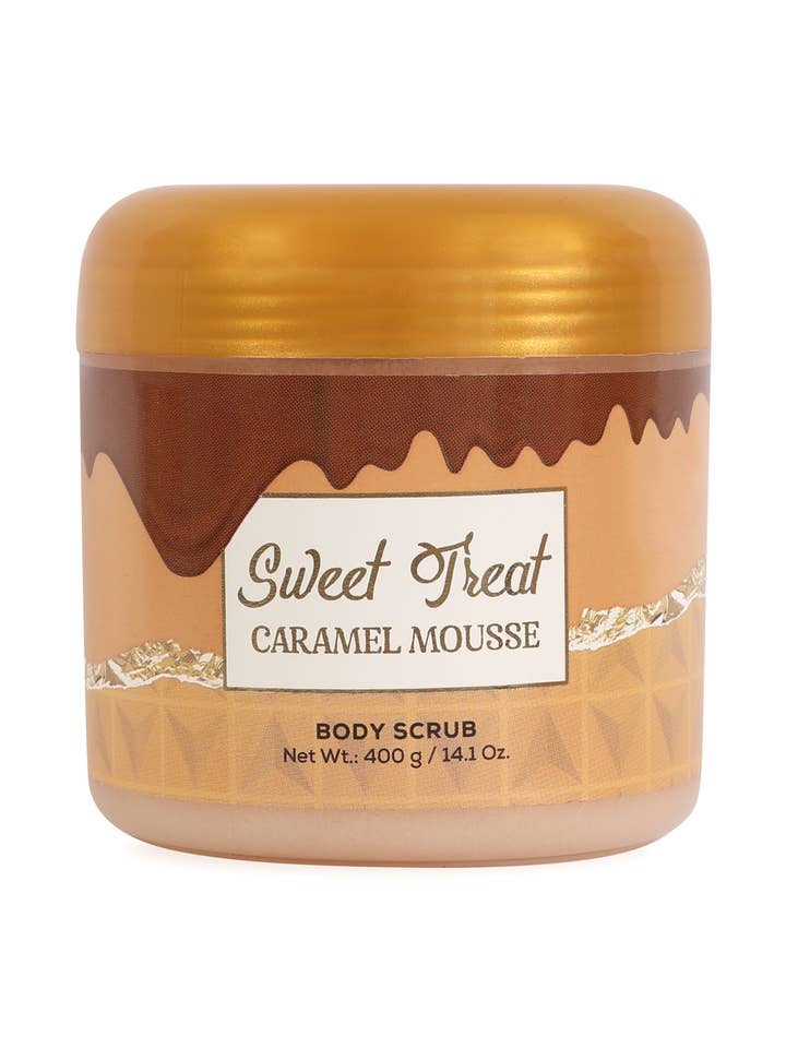 Sweet Treat Caramel Mousse Body Scrub For Women for wholesale by MYS Wholesale Inc
