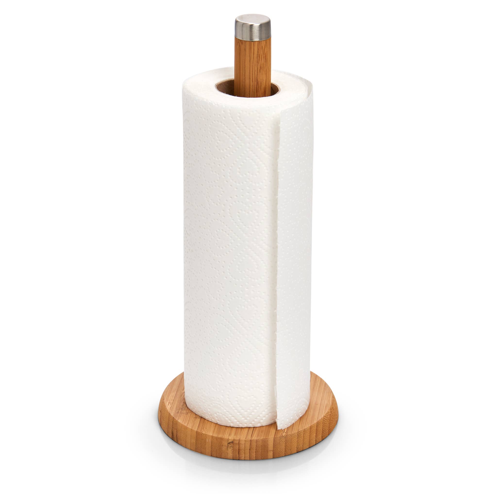 nature Paper towel holder, bamboo/stainless steel for wholesale on Faire1