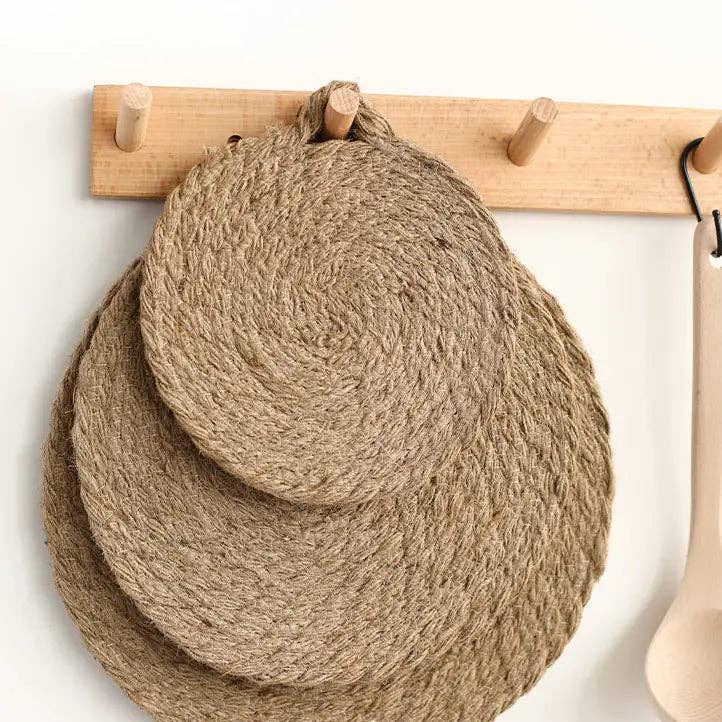 Fodory - Wholesale Trivet - Round Woven Natural Trivets with Handle2