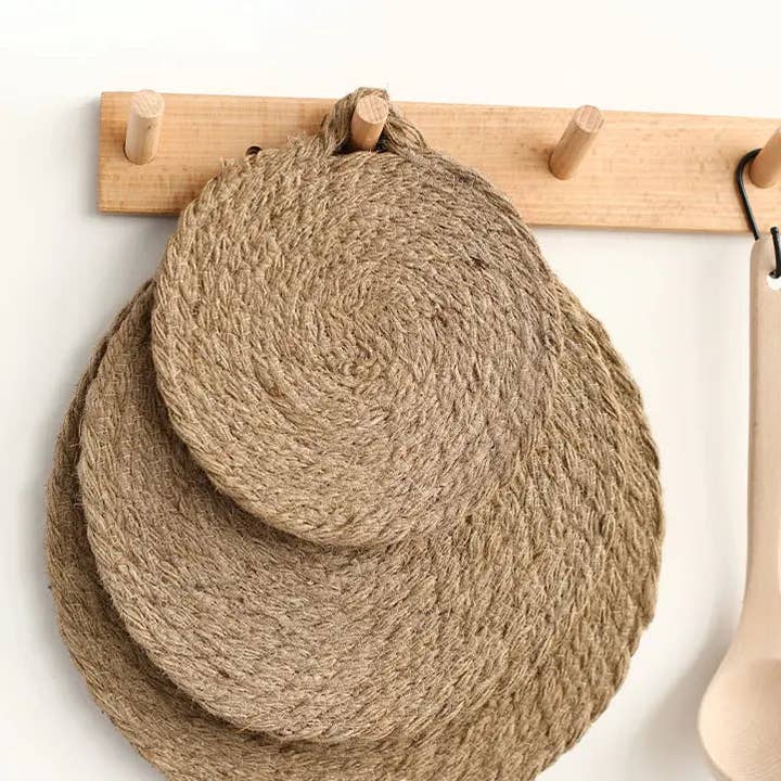 Fodory - Wholesale Trivet - Round Woven Natural Trivets with Handle2