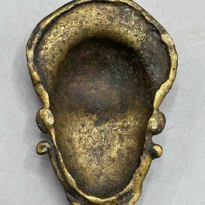 The Niger Bend - Wholesale Pendant/Charm Necklace - Large Exceptional African Baule Brass Mask Pendant - Ivory Coast4