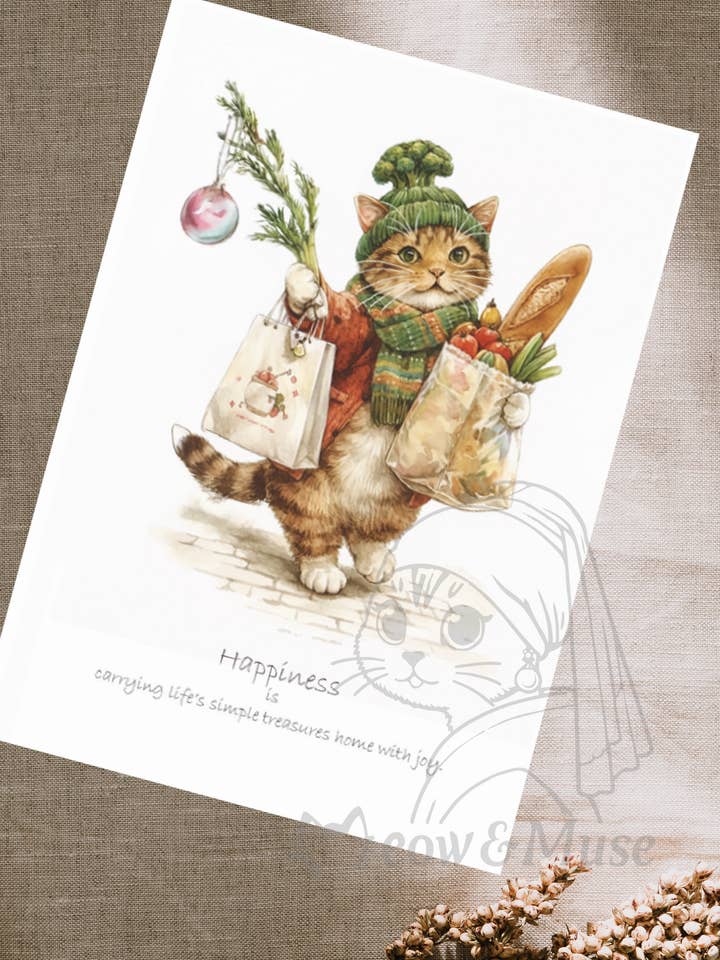 Ansichtkaart 'Green Life' for wholesale by Meow & Muse