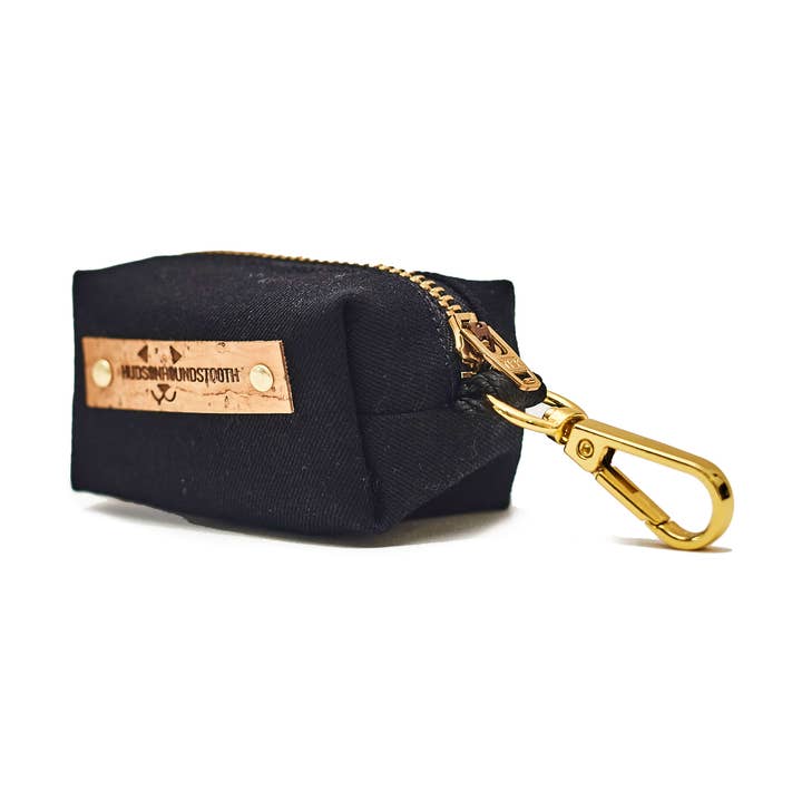 Distributeur de sacs à déchets en sergé noir pour la vente par Hudson Houndstooth