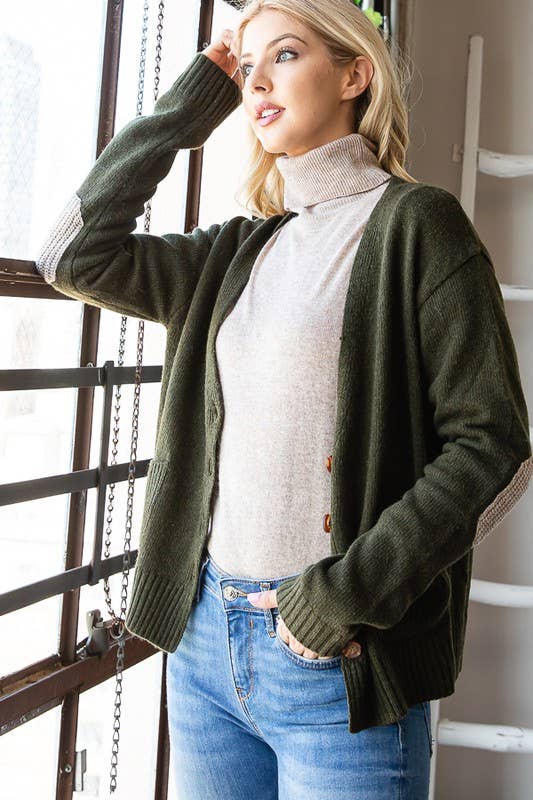 HEIMISH - Wholesale Cardigan - Women's - LVY326 LONG SLEEVE V NECK BUTTON DOWN CARDIGAN9