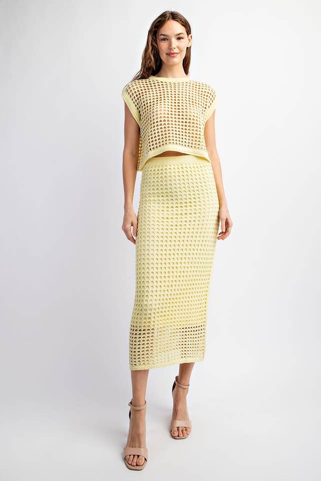 Edit by Nine - Wholesale Top & Skirt Set - Women's - Ts2343 Sleeveless Weaved Knitted Top4