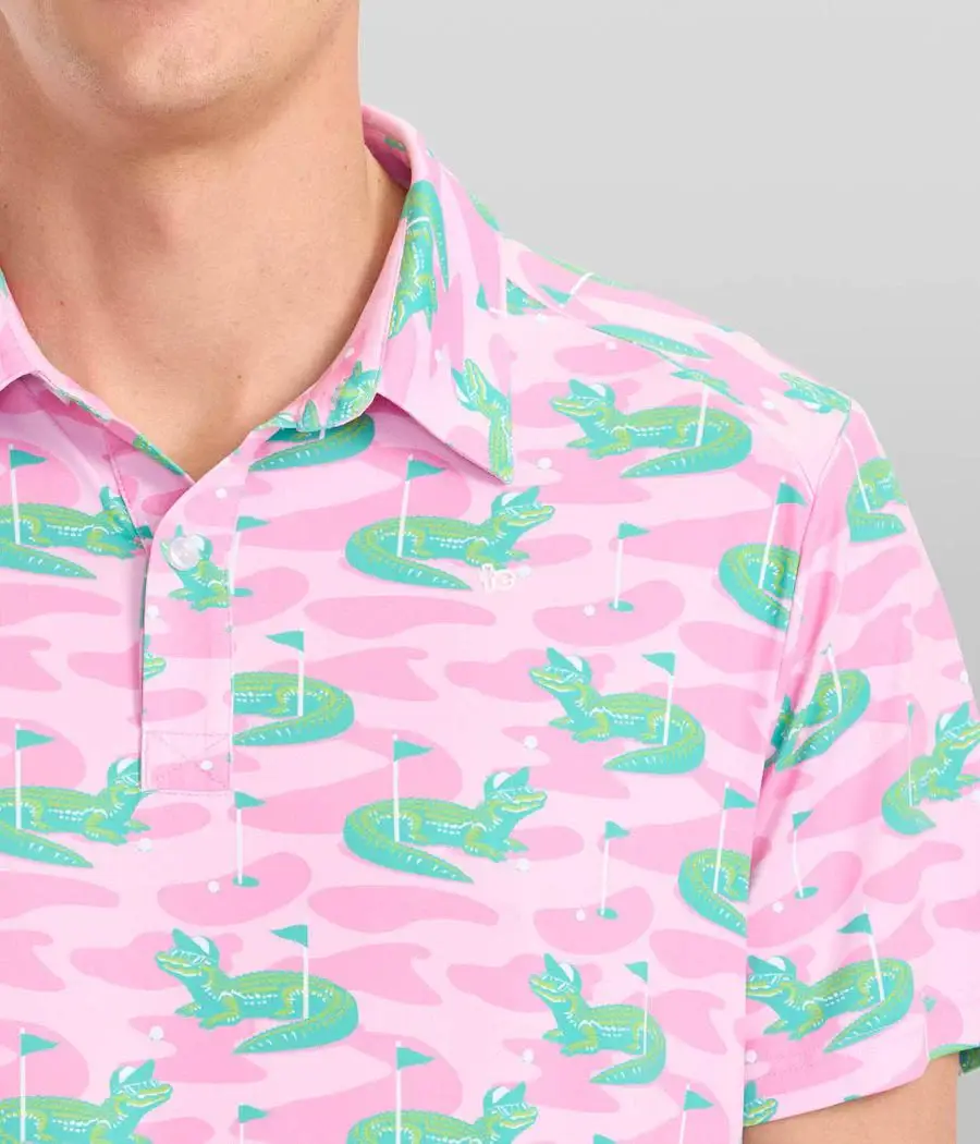 Tipsy Elves – wholesale Pikétröja – Herr – Gator Golfer Rosa Golfpikétröja - Roliga Golfkläder för Män2