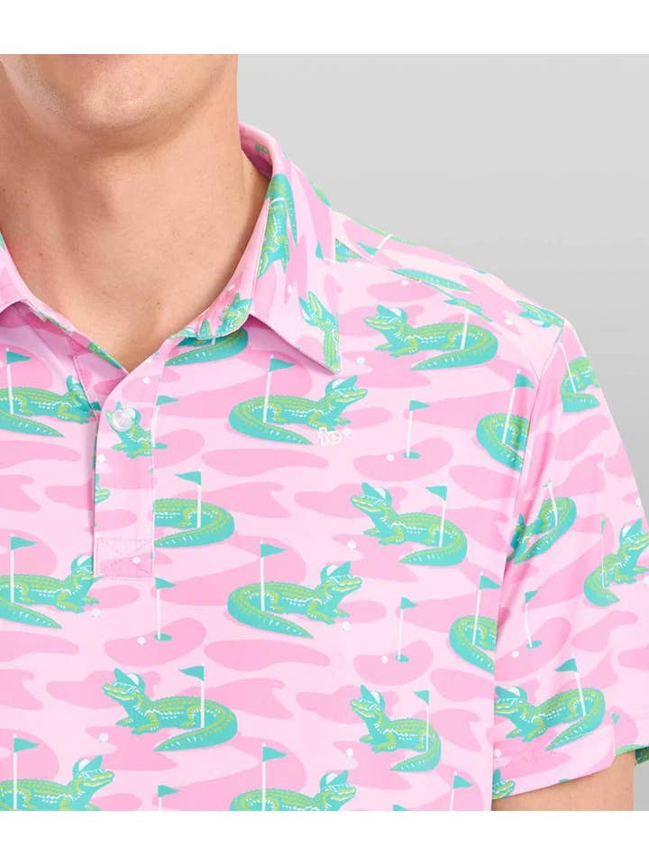 Tipsy Elves – wholesale Pikétröja – Herr – Gator Golfer Rosa Golfpikétröja - Roliga Golfkläder för Män2