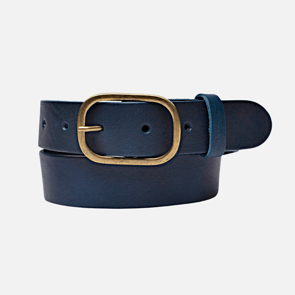 Amsterdam Heritage Leather Belts, Bags, Jackets & Apparel - Vente Ceinture – femme - Marin | Ceinture en cuir doré à boucle ovale pour femmes9