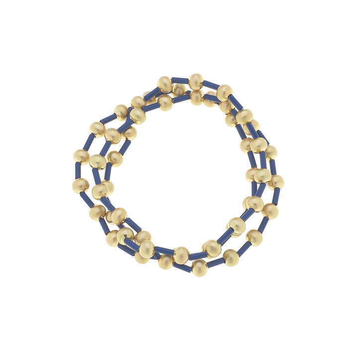 Canvas Style - Wholesale Beaded Bracelet - Talyah Enamel Beaded Stretch Bracelets (Set of 3)3