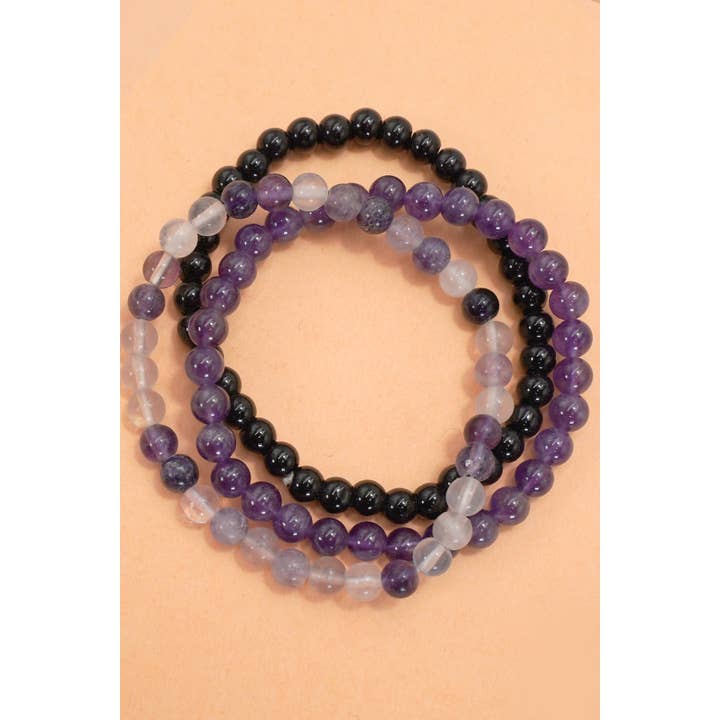 JOSSLYN by wall to wall - Wholesale Beaded Bracelet - NATURAL STONE SEMI PRECIOUS STONE BEAD BRACELET | 40B51331
