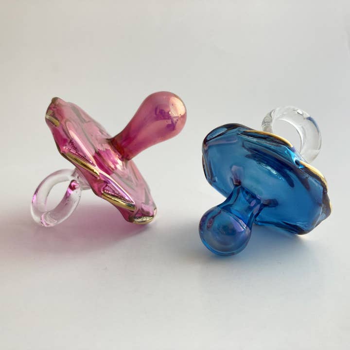 Dandarah – wholesale Ornament – Blown Glass Ornament - Pacifier: Pink