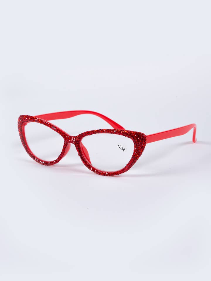 Red Handmade Rhinestone Women's Eyeglasses for wholesale by Ole