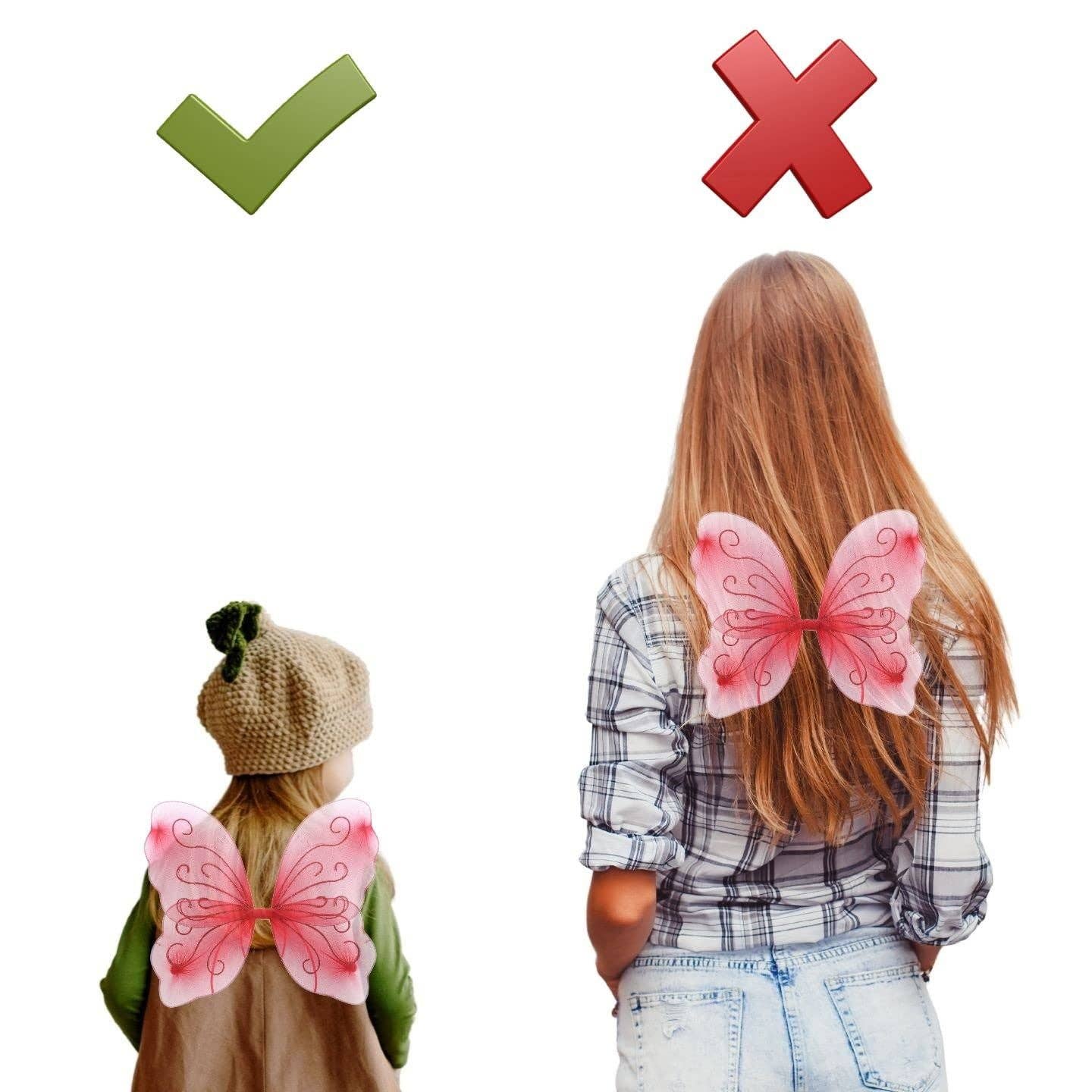 Topkids Accessories – wholesale Costume – Child – Angel Wings Fairy Butterfly Pixie Tinkerbell Fancy Dress Outfit Girls Dressing Up Costume Baby Toddler Kids Childs Small Tiny Mini Toy Fairywings Set Glitter35