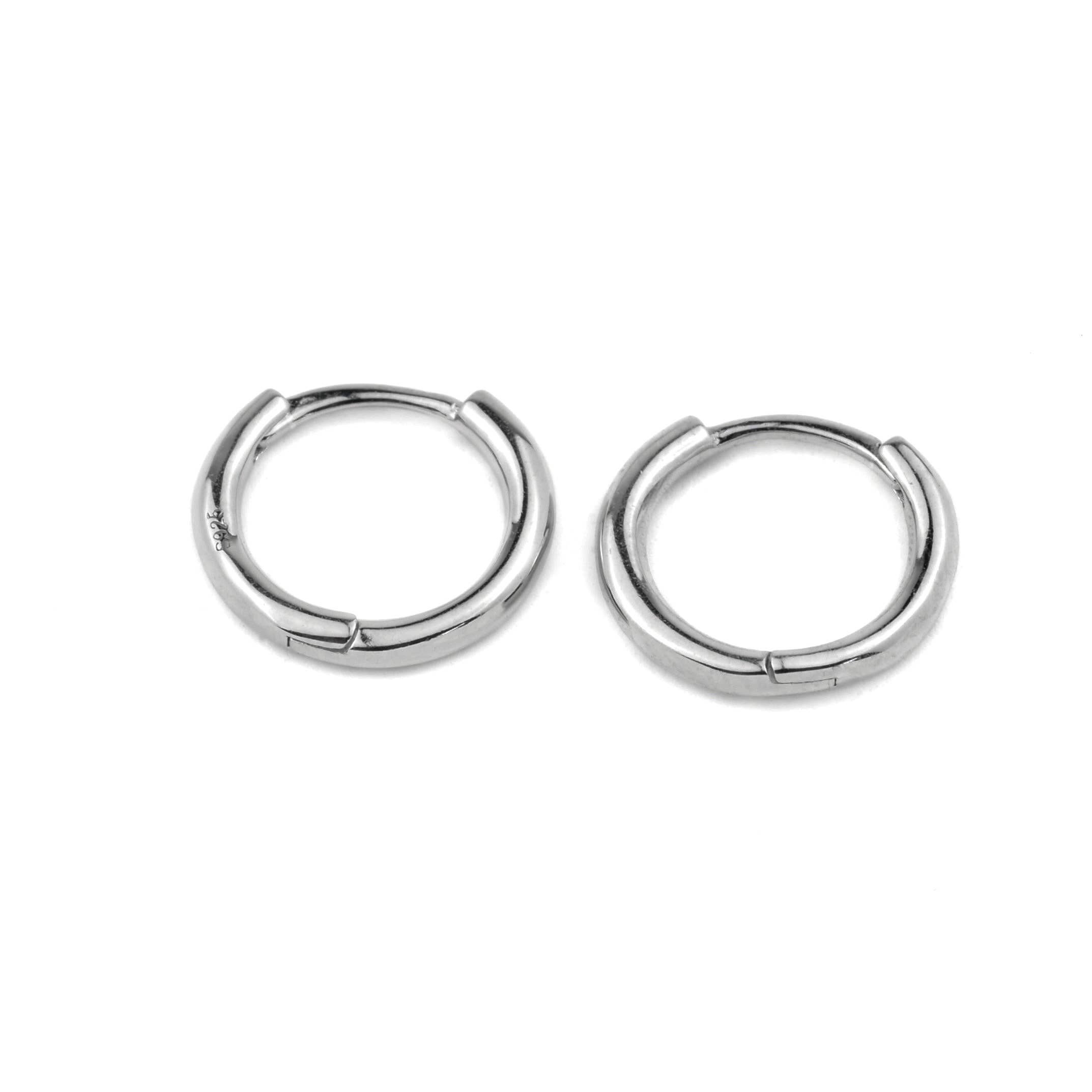 Blueyejewelry - Wholesale Huggie Earrings - Thin Sterling Silver Huggies - Simple Tiny Hoop Earrings7