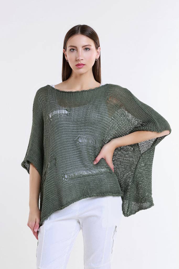 TINA Stephens Italy/Tees By Tina – Top de malha - Mulher por atacado – Camisola de malha com barra aberta Jean Elbow Slv (BQ909)12